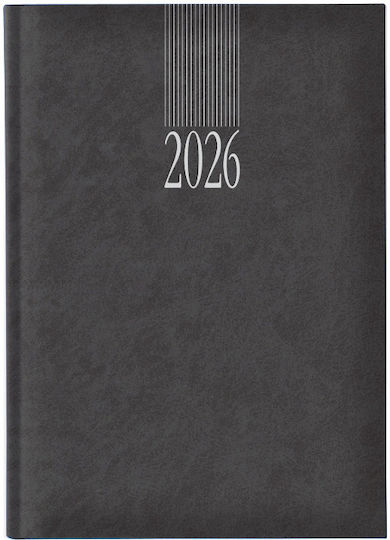 Θεοφύλακτος Sidney Classic Ημερήσια Ατζέντα 2026 Μαύρη 17x24εκ.