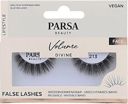 Parsa Beauty False Lashes Τεχνητές Βλεφαρίδες Volume Divine 1 Ζευγάρι & Κόλλα No 213