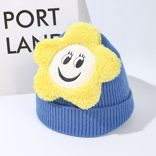 Beanie Unisex Σκούφος Πλεκτός σε Μπλε χρώμα