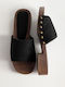 Flat Suede Mules In Black Colour K26-301-77-656-Black