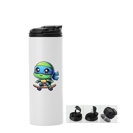 Μπουκάλι Θερμός Χελωνονιντζάκια Teenage Mutant Ninja Turtles 600ml Λευκό