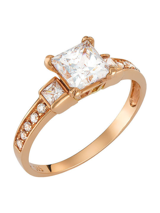 Ioannis Kosmima Single Stone Ring In 14K Rose Gold With Zircon