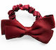 Scrunchie Елегантен Ластик За Коса От Сатен С Панделка В Червено