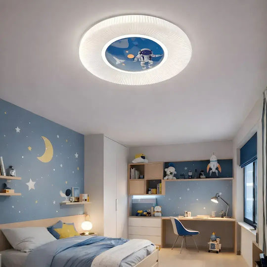 Lumini De Tavan Pentru Copii Astronot Alb Albastru Led Cu Telecomandă 40x40cm