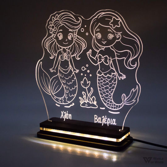 World of Wood LED Kinder Tischlampe Bunt 20x20cm