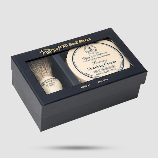 Taylor of Old Bond Street Light Blue Shaving Set with Badger Bristle