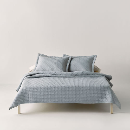 Kentia Mason Set Single Microfiber Grey Coverlet 160x240cm 2 Pieces