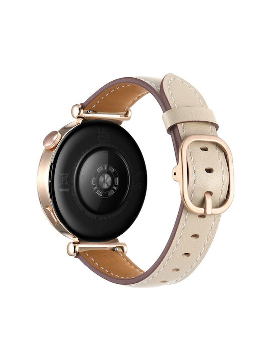 Кожена Каишка Бежова (Huawei Watch GT 6 41mm)