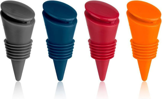Innovine 12068 Σετ 4 Τμχ Πολύχρωμα Πώματα Μπουκαλιού Σιλικόνη