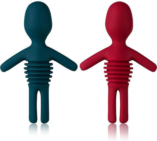 Innovine Set 2 Pieces Bottle Stoppers Silicone Little People Blue & Red