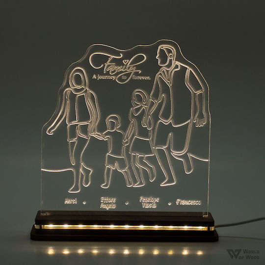 World of Wood Διακοσμητικό Φωτιστικό Family Forever Two Childrens LED 17x19εκ.