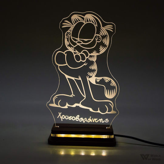 World of Wood Decorative Table Lamp Garfield LED 20x12cm