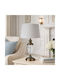 ForHome Metal Table Lamp for E27 Socket with Gray Shade and Bronze Base