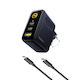 Baseus GaN Charger with USB-A Port and 2 USB-C Ports and USB-C - USB-C Cable 100W Power Delivery Black (PicoGo AE21)