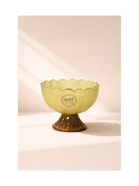 Kaemingk Servierschale Rund Glas Gelb mit Durchmesser 9cm