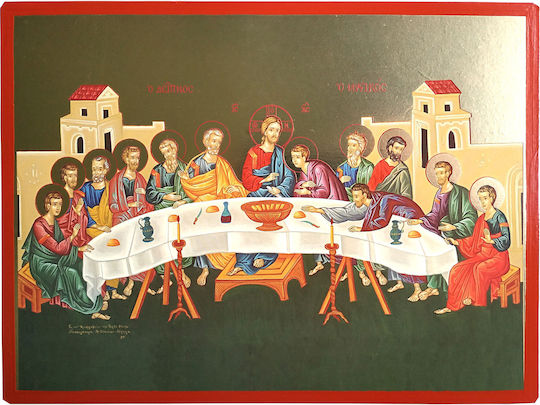 Mystical Supper Flat Icon Category Paper Tal No 2 Dimension 19.5cm X 26.0cm Wood Mdf Icon S&k Byzantine Icons