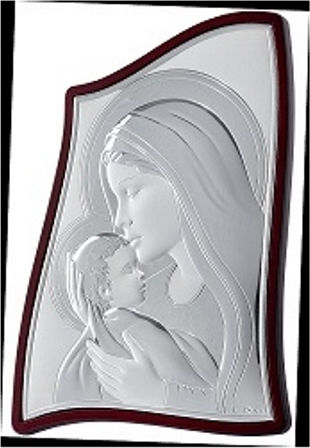 Silver Asymmetric Icon Virgin Mary Christ 8x11 Prince Silvero 9825-ma 903 4