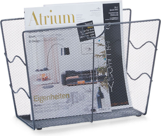 Metallic Gray Magazine Rack 27x17.5x39cm