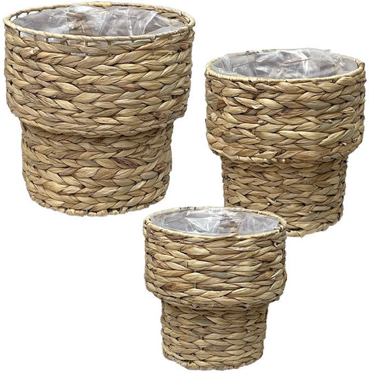 Marhome Pflanzentöpfe Rattan Braune 3er-Set