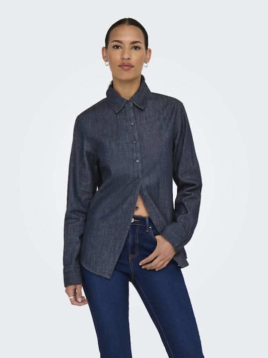 Cămașă Denim De Damă Cu Mâneci Lungi Dark Blue Denim