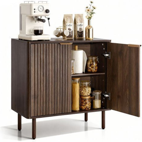 Μπουφές από Ξύλο & Μέταλλο Walnut 80x37.5x80cm Μπουφές από Ξύλο & Μέταλλο Walnut 80x37.5x80cm