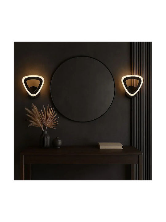Moderner Wandleuchte Schwarz Mit 3 Farben LED Set 2 Stück 15x20cm
