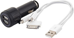 Carman Handy-Autoladegerät mit 2xUSB-A Anschlüssen und Kabeltyp Typ-C / Mikro-USB / Blitzschlag