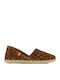Leather Women's Espadrilles in Brown Color