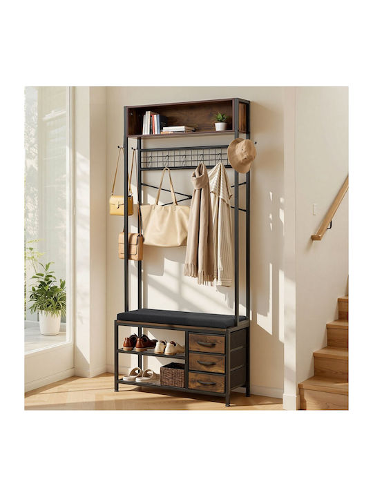 Hallway Furniture with Hanger Shoe Rack Wardrobe & Bench 30x16x49cm