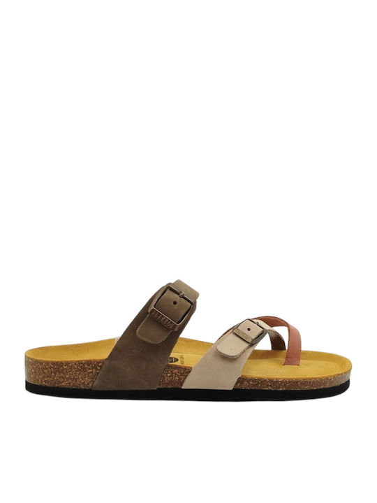 Plakton Leather Women's Anatomic Sandals Khaki