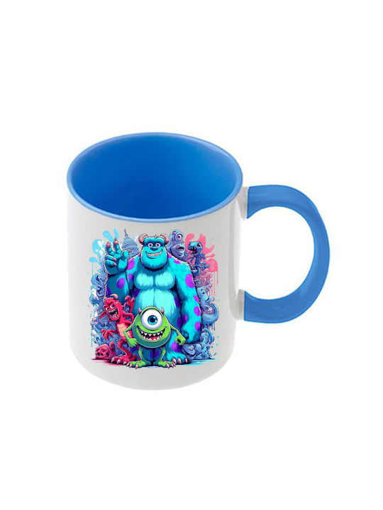 Cană Monsters Mâner Albastru Interior