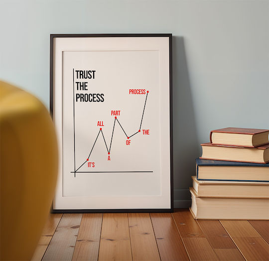 Quote Poster Trust Process Pq180 21cm X 30cm Κορνίζα Φυσικό Ξύλου Μπεζ