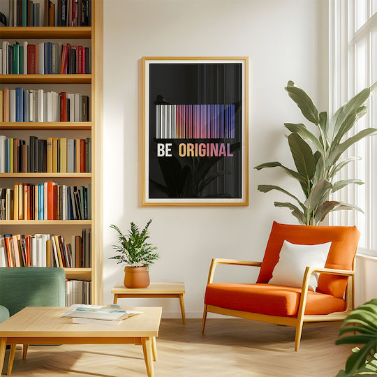 Плакат Цитат Бъди Оригинален Pq182 21см X 30см Бяла Дървена Рамка