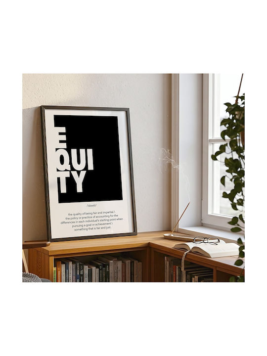 Zitat Poster Equity Pq190 21cm x 30cm Schwarzer Hölzernes Rahmen
