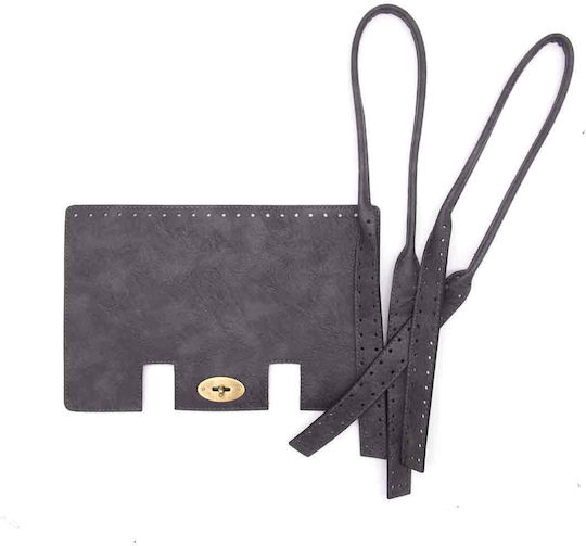 Set Vintage Capac Două Mânere Cusute Vintage Gri Închis