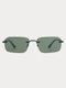 Faos Men's Sunglasses With Black Metallic Frame And Black Lens