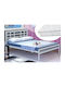 Double Metal Bed White with Slats & Mattress 140x200cm
