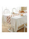 FRIPIA Fripia Leinen Tischtuch Mit Stickerei Orange 140x220cm
