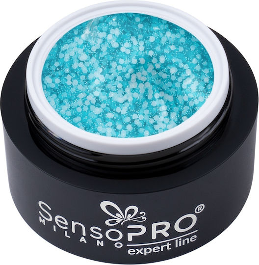 Expert Line Frosted Confetti Nail Construction Gel Sensopro Milano Aqua 15ml