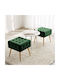 Living Room Stools Upholstered with Green Velvet 40x40x42cm