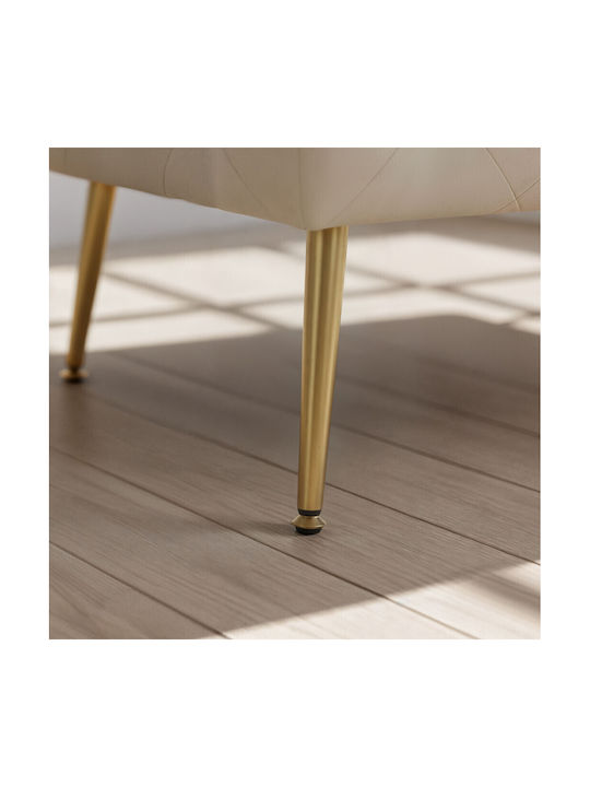 Samt Hocker Für Das Wohnzimmer Beige 80x42x41cm