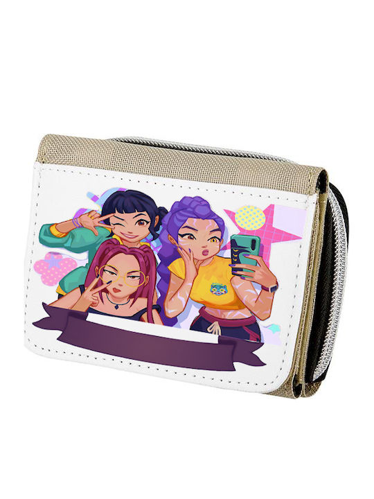 Photoretous Huntrix Kids Wallet with Beige Zipper PHRT-TEX-1028-HUNTRIX10