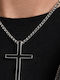 Schwarzes Männlicher Stahlkreuz mit Kette