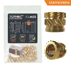 Screws & Connectors Ruthex – M5 Short Threaded Insert – Rx-m5sx5.8 – 50 Pcs Screws & Connectors Ruthex – M5 Short Threaded Insert – Rx-m5sx5.8 – 50 Pcs