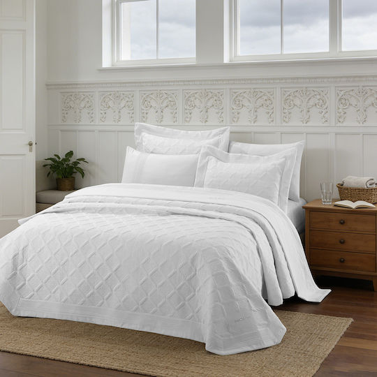 Beauty Home Promise Art 12507 Σετ Κουβερλί Υπέρδιπλο Λευκό 230x250cm 3τμχ
