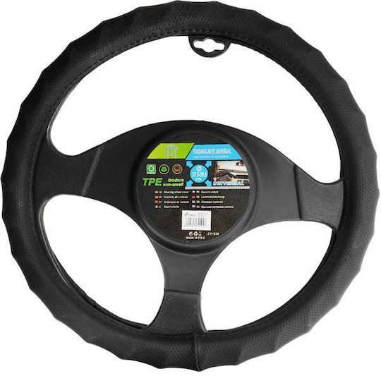 Auto Lenkradabdeckung mit Durchmesser 37.5cm aus Kunstleder Schwarz