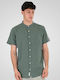 Short Sleeve Linen Shirt Palm Green