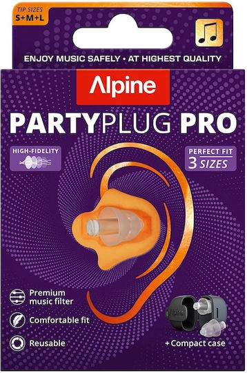 Alpine Silicone Earplugs with Safety Cord in Beige Colour 300.01.103 2 Pieces