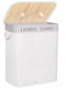 Sersimo Wäschekorb Bamboo 100lt mit Deckel 52x33x63cm Weiß