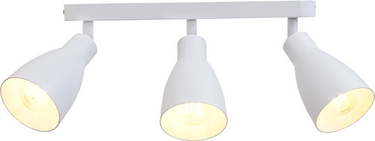 Lightex Spot Triplu Cu Bază De Bec E27 În Culoare Albă Lightex Spot Triplu Cu Bază De Bec E27 În Culoare Albă